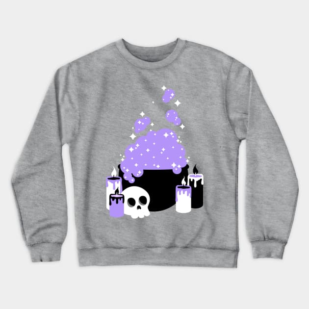 Cauldron Bubbles Purple Crewneck Sweatshirt by Kimberly Sterling